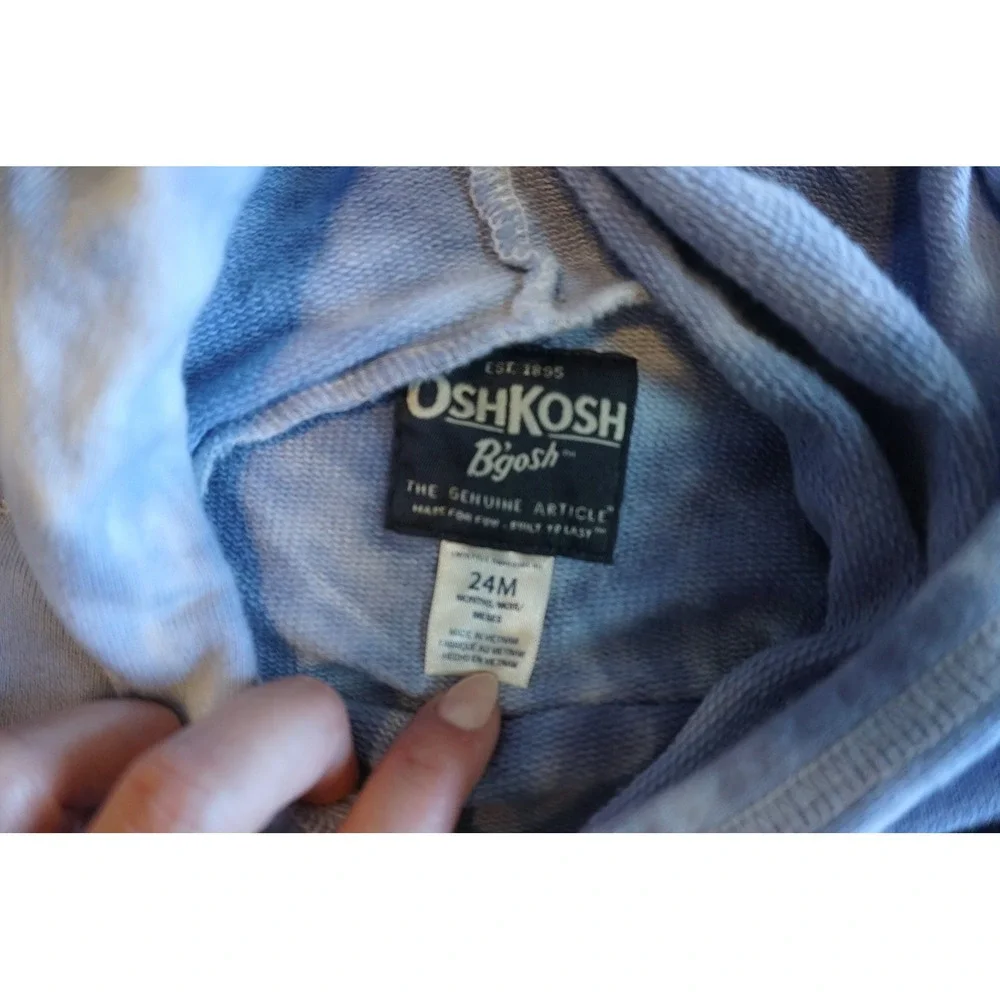 OshKosh Bgosh Kids Blue Tie Dye Pullover Hoodie Sweatshirt 24M